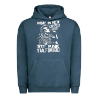 Pigment Midnight Navy Stay Punk Stay Drunk Urban Hoodie - PixelWave