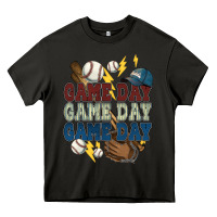 Asphalt Game Day lightning bolt Baseball Heavy Core Tee - HowdyJamesFarm