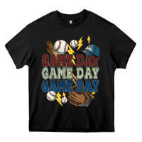 Black Game Day lightning bolt Baseball Heavy Core Tee - HowdyJamesFarm