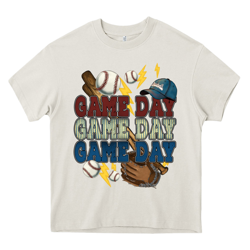 Game Day Lightning Bolt Baseball Heavy Core Tee by HowdyJamesFarm | Teevron