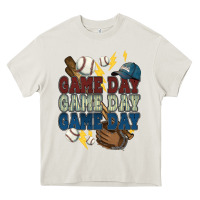 Cream Game Day lightning bolt Baseball Heavy Core Tee - HowdyJamesFarm