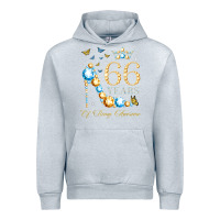 Heather Grey 66th birthday 66 years of being awesome 66 years old woman Urban Hoodie - PixelWave