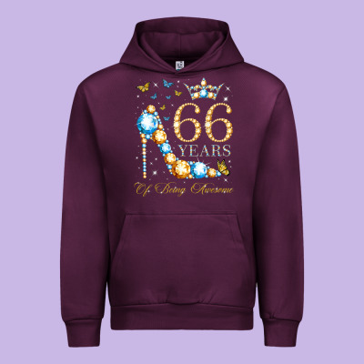 66th Birthday 66 Years Of Being Awesome 66 Years Old Woman Urban Hoodie Designed By Pixelwave