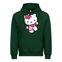 Forest Green kitty Urban Hoodie - PixelWave