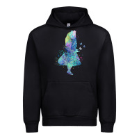 Black watercolor splatter alice in wonderland t shirt design Urban Hoodie - PixelWave