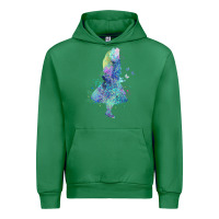 Emerald watercolor splatter alice in wonderland t shirt design Urban Hoodie - PixelWave