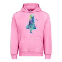 Fuchsia Pink watercolor splatter alice in wonderland t shirt design Urban Hoodie - PixelWave