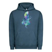 Pigment Midnight Navy watercolor splatter alice in wonderland t shirt design Urban Hoodie - PixelWave