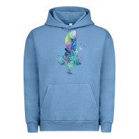 Pigment Pebble Blue watercolor splatter alice in wonderland t shirt design Urban Hoodie - PixelWave