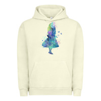 Pigment Pistachio watercolor splatter alice in wonderland t shirt design Urban Hoodie - PixelWave