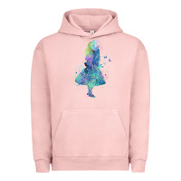 Pigment Salmon watercolor splatter alice in wonderland t shirt design Urban Hoodie - PixelWave