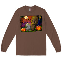 Chestnut headstone and coffin background Long Sleeve Tee - BundleAndBundleShop