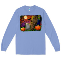 Colony Blue headstone and coffin background Long Sleeve Tee - BundleAndBundleShop