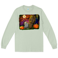 Matcha headstone and coffin background Long Sleeve Tee - BundleAndBundleShop
