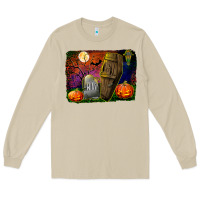 Headstone And Coffin Background Long Sleeve Tee | Teevron