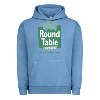 Pigment Pebble Blue round table pizza Urban Hoodie - PixelWave