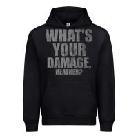 Black what's your damage, heather   heathers Urban Hoodie - PixelWave