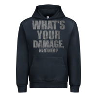 Navy what's your damage, heather   heathers Urban Hoodie - PixelWave