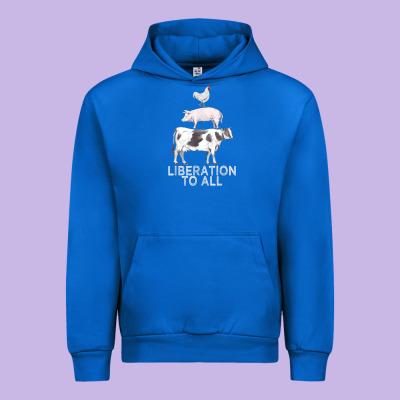 Liberation To All Vegan Vegetarian Food Animal Love Urban Hoodie Designed By Pixelwave