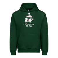 Forest Green liberation to all vegan vegetarian food animal love Urban Hoodie - PixelWave