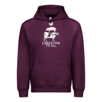 Mauve Wine liberation to all vegan vegetarian food animal love Urban Hoodie - PixelWave