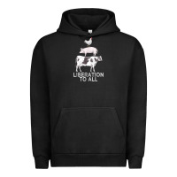 Pigment Black liberation to all vegan vegetarian food animal love Urban Hoodie - PixelWave