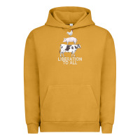 Pigment Peanut Butter liberation to all vegan vegetarian food animal love Urban Hoodie - PixelWave