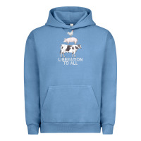Pigment Pebble Blue liberation to all vegan vegetarian food animal love Urban Hoodie - PixelWave