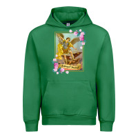 Emerald St Michael the Archangel - Protector Catholic Church Angel Urban Hoodie - PixelWave