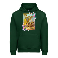 Forest Green St Michael the Archangel - Protector Catholic Church Angel Urban Hoodie - PixelWave