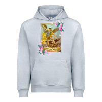 Heather Grey St Michael the Archangel - Protector Catholic Church Angel Urban Hoodie - PixelWave