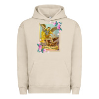 Pigment French Oak St Michael the Archangel - Protector Catholic Church Angel Urban Hoodie - PixelWave
