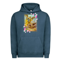 Pigment Midnight Navy St Michael the Archangel - Protector Catholic Church Angel Urban Hoodie - PixelWave