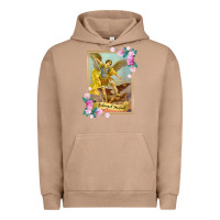 Pigment Burro St Michael the Archangel - Protector Catholic Church Angel Urban Hoodie - PixelWave