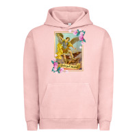 Pigment Salmon St Michael the Archangel - Protector Catholic Church Angel Urban Hoodie - PixelWave