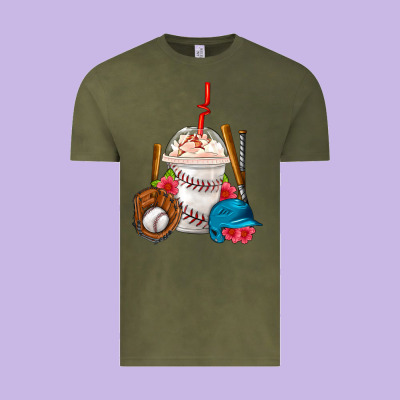 Baseball Frappe Coffee Vintage Tee Designed By Fadigitalartstudio