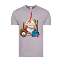 Vintage Zinc Baseball Frappe Coffee Vintage Tee - FaDigitalArtStudio