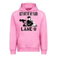 Fuchsia Pink get out of my yard lame o the burbs quote the burbs Urban Hoodie - Craftify