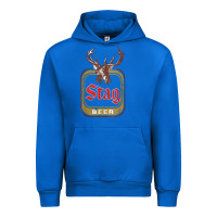 Cobalt Vintage Stag Beer, distressed Urban Hoodie - Craftify