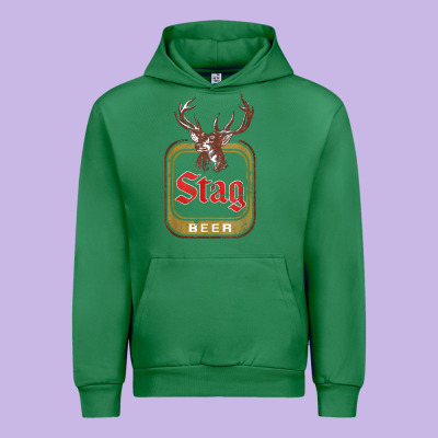 Vintage Stag Beer, Distressed Urban Hoodie Designed By Craftify