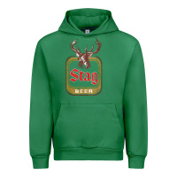 Emerald Vintage Stag Beer, distressed Urban Hoodie - Craftify