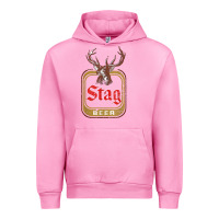 Fuchsia Pink Vintage Stag Beer, distressed Urban Hoodie - Craftify