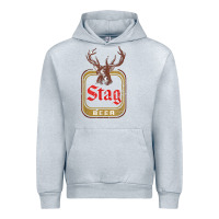 Heather Grey Vintage Stag Beer, distressed Urban Hoodie - Craftify