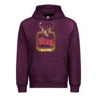 Mauve Wine Vintage Stag Beer, distressed Urban Hoodie - Craftify
