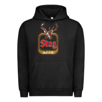 Pigment Black Vintage Stag Beer, distressed Urban Hoodie - Craftify