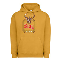 Pigment Peanut Butter Vintage Stag Beer, distressed Urban Hoodie - Craftify