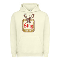 Pigment Pistachio Vintage Stag Beer, distressed Urban Hoodie - Craftify