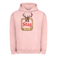 Pigment Salmon Vintage Stag Beer, distressed Urban Hoodie - Craftify