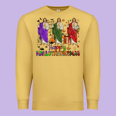 San Judas Happy  Hallothanksmas Premium Sweatshirt Designed By Jahusdesignshop