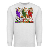 Oatmeal Heather san judas happy  hallothanksmas Premium Sweatshirt - JahusDesignShop